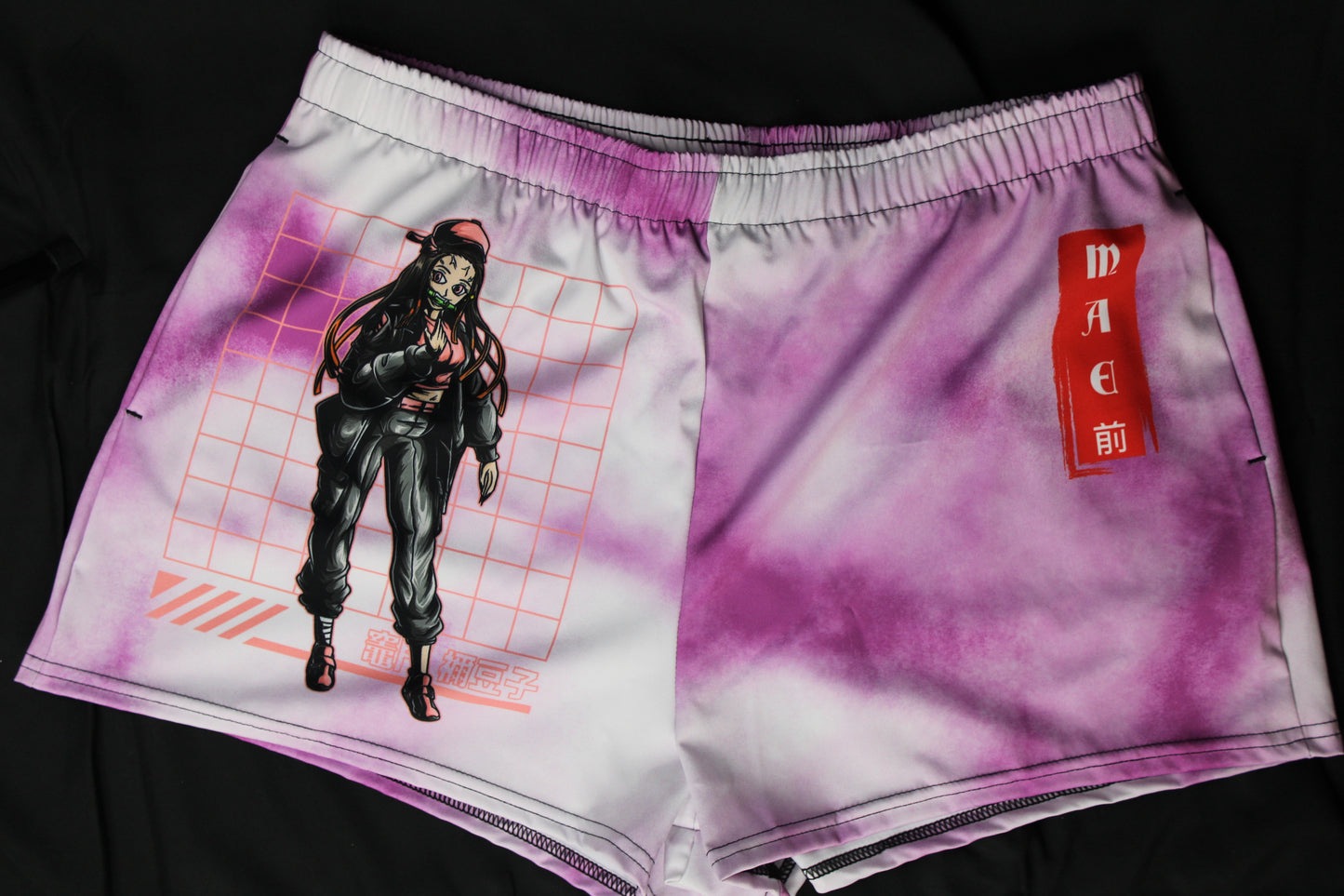 Nezuko purp tie dye Short Shorts